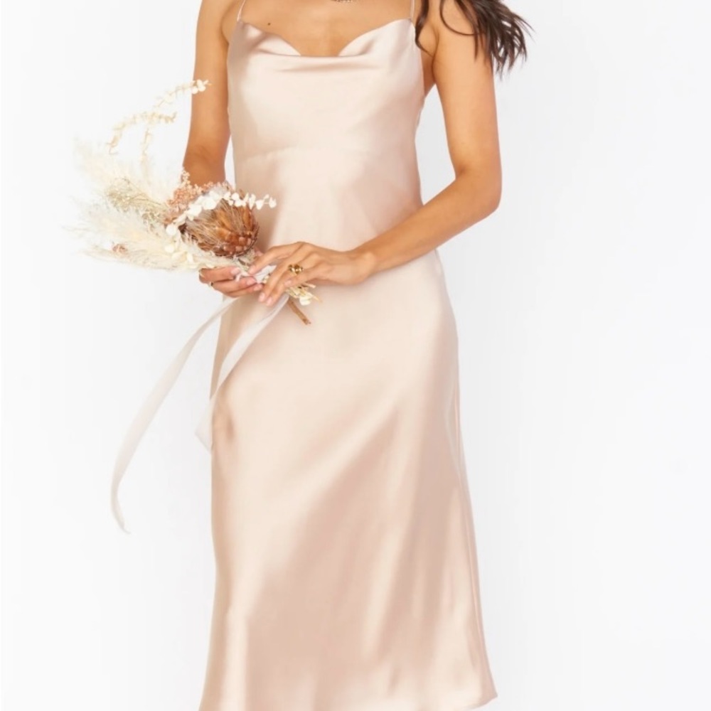 Show Me Your MuMu Gold Sleeveless Slip Midi Dress